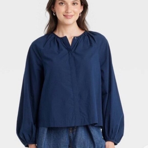 820 WOMENS BLUE XL BALLOON BLOUSE BY UNIVERSAL THREAD - Picture 1 of 2